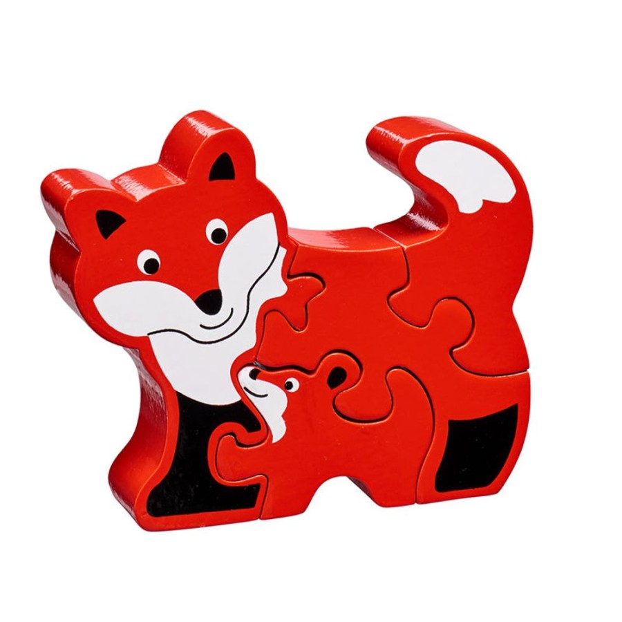 Wooden Toys Lanka Kade | Lanka Kade Wooden Fox & Cub Jigsaw Puzzle