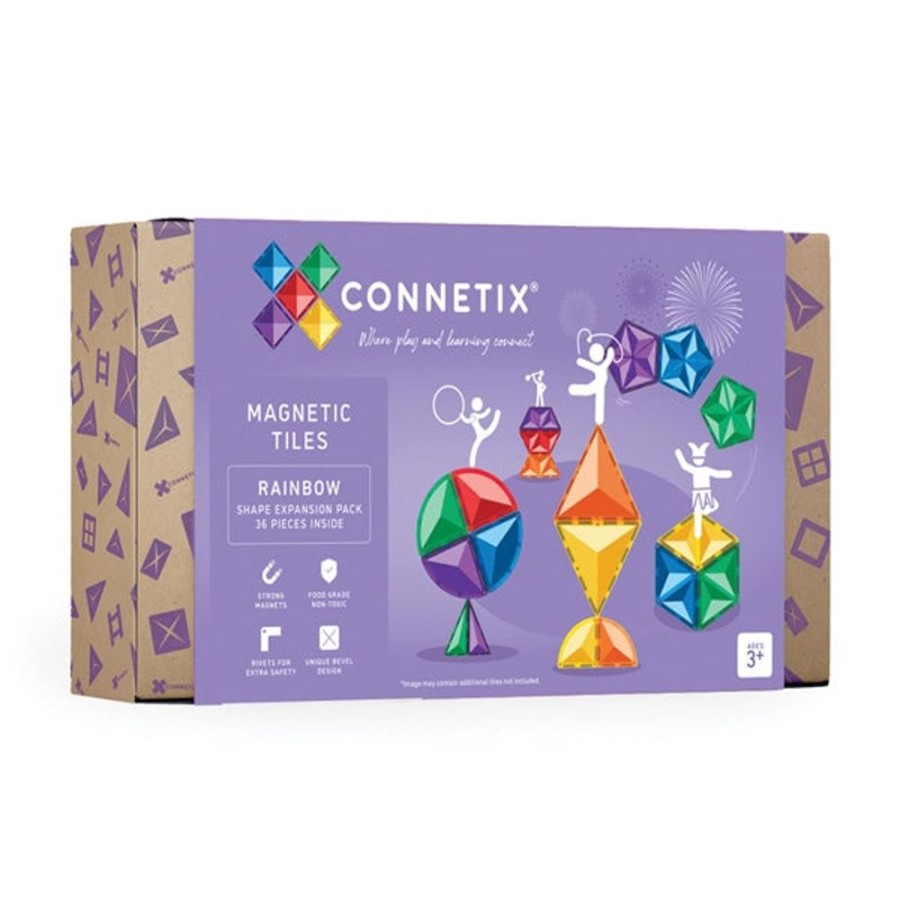 Gift / Party Ideas Connetix | Connetix 36Pc Rainbow Shape Expansion Pack