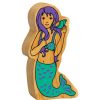 Wooden Toys Lanka Kade | Lanka Kade Natural Wooden Green And Purple Mermaid