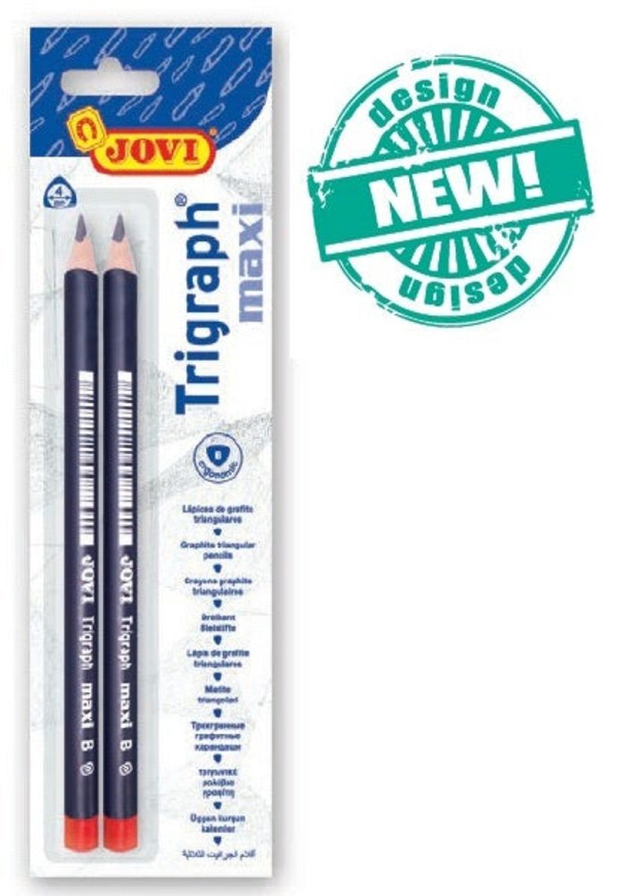 Arts And Crafts Portfolio | Jovi Trigraph Jumbo Beginners Pencils B Soft Lead, Twinpack