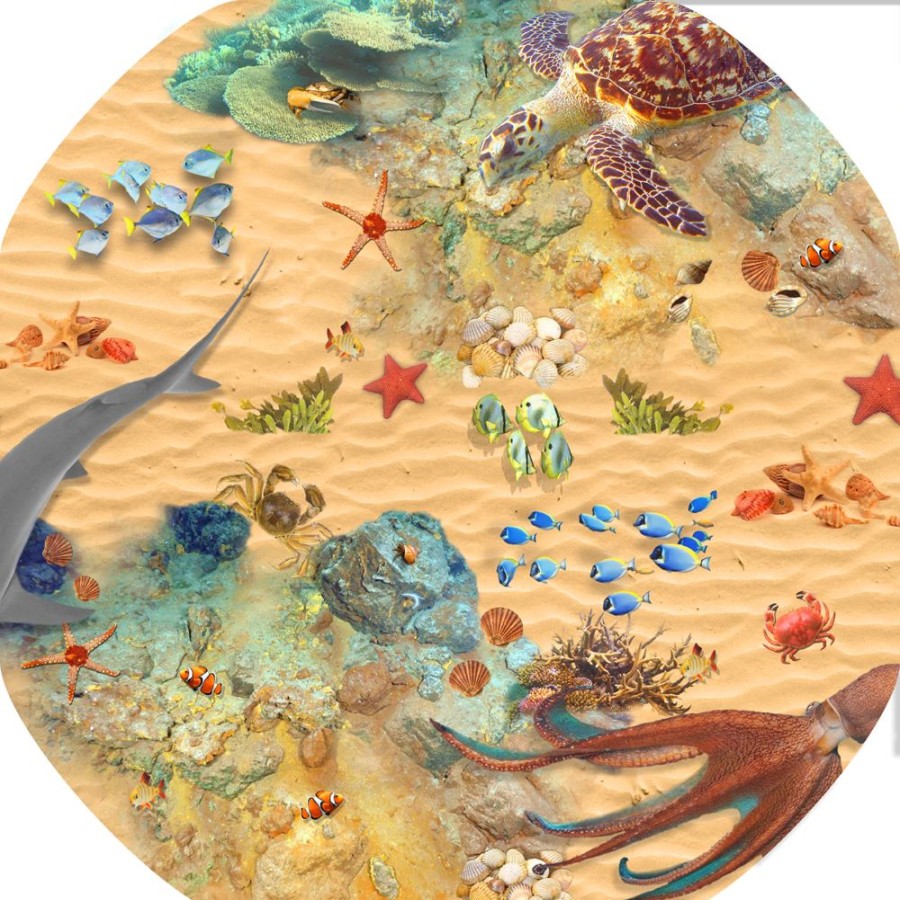 Small World Play Tiger Moon | Tuff Tray Mat Insert - Sea/Ocean Floor