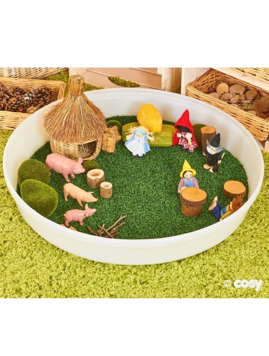 Small World Play Cosy | Mini Circular Tray Grass Insert (Tray Not Included)