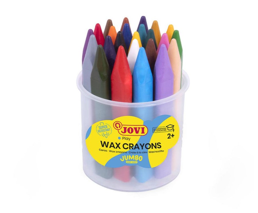 Arts And Crafts Portfolio | Jovi Triangular Easy Grip Wax Crayons (24Pack)