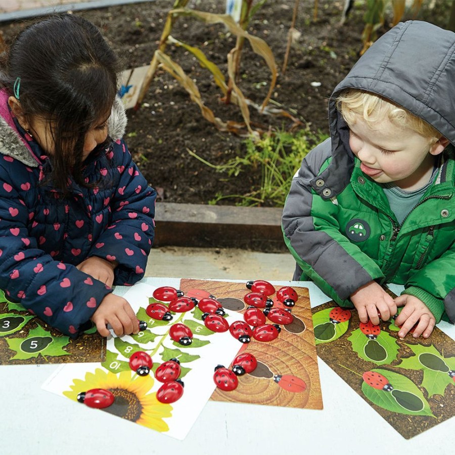 Sensory Play Yellow Door | Yellow Door Ladybugs Counting Stones