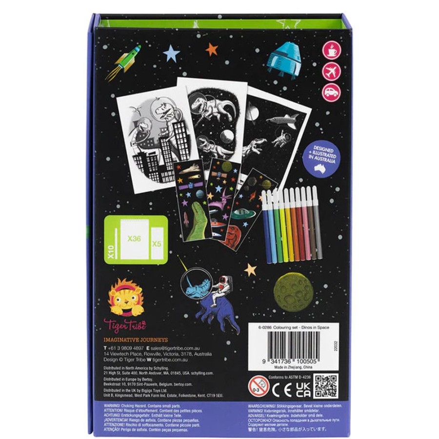 Arts And Crafts Discovery Playtime | Tiger Tribe: Colouring Set - Dinos In Space