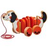 Wooden Toys Lanka Kade | Lanka Kade Wooden Orange, White And Black Dog Pull Along