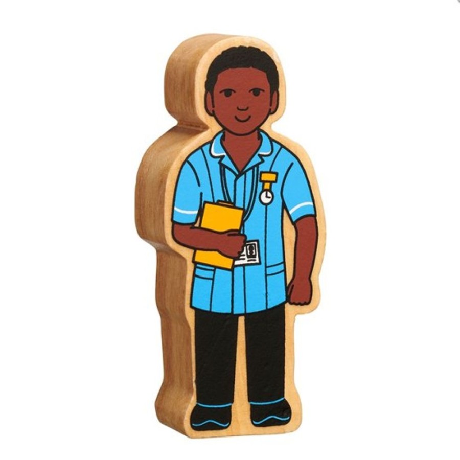 Wooden Toys Lanka Kade | Lanka Kade Wooden Natural Blue And Black Nurse