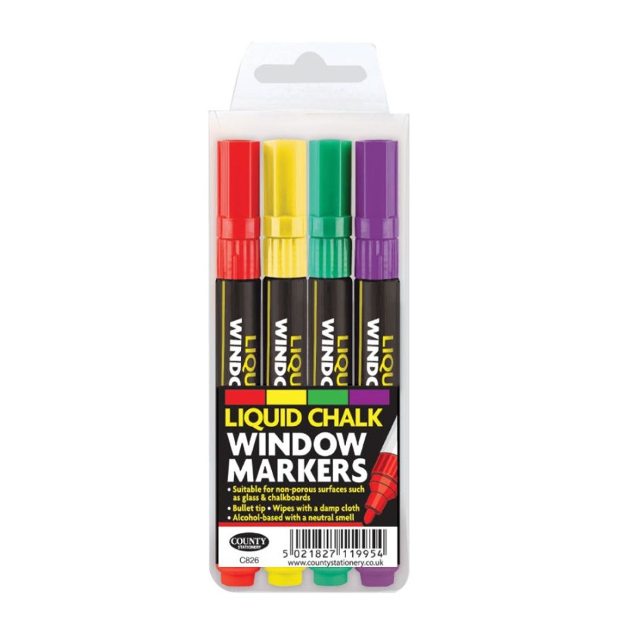 Learning Portfolio | Liquid Chalk Markers 4Pk- Primary Colours Hangcarded