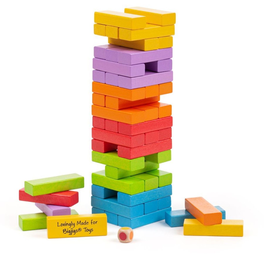 Blocks Bigjigs | Bigjigs Rainbow Stacking Tower Blocks