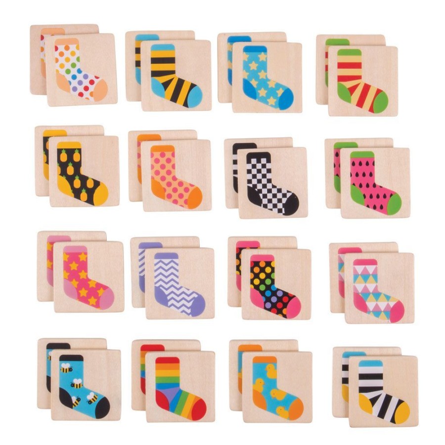 Games Bigjigs | Bigjigs Wooden Socks Memory Game