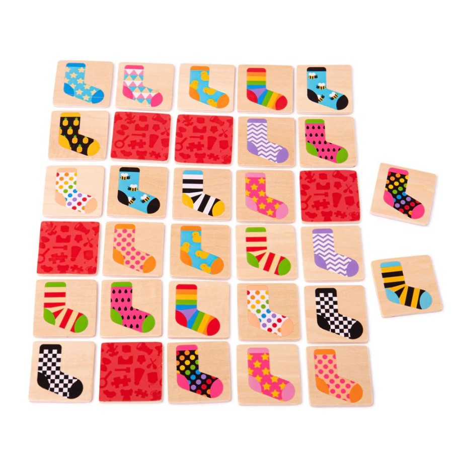 Games Bigjigs | Bigjigs Wooden Socks Memory Game