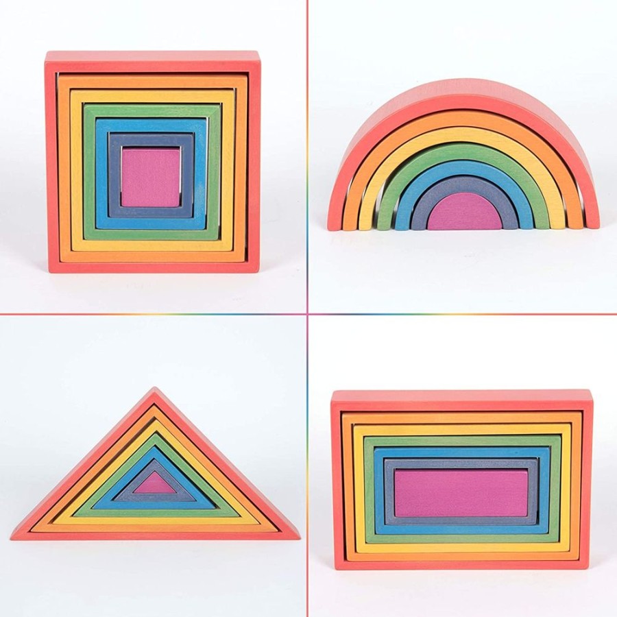 Small World Play Commotion | Tickit Wooden Rainbow Architect Set