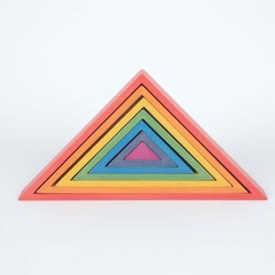 Sensory Play Commotion | Tickit Wooden Rainbow Triangles