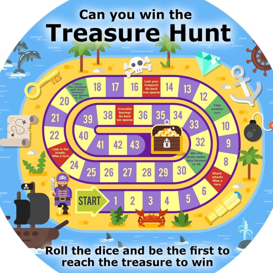 Games Tiger Moon | Tuff Tray Mat Insert- 'Can You Win The Treasure Hunt?'