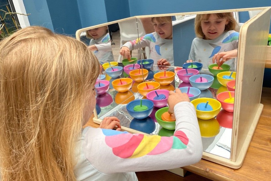 Sensory Play Commotion | Tickit Wooden Rainbow Bowls