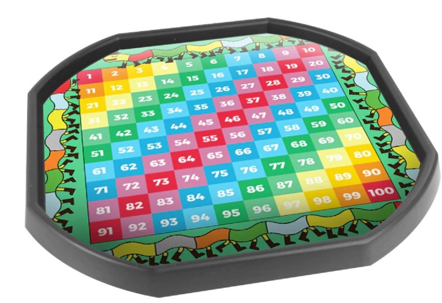 Tuff / Sand / Water Trays Tiger Moon | Tuff Tray Mat Insert - 1-100 Number Grid Centipide