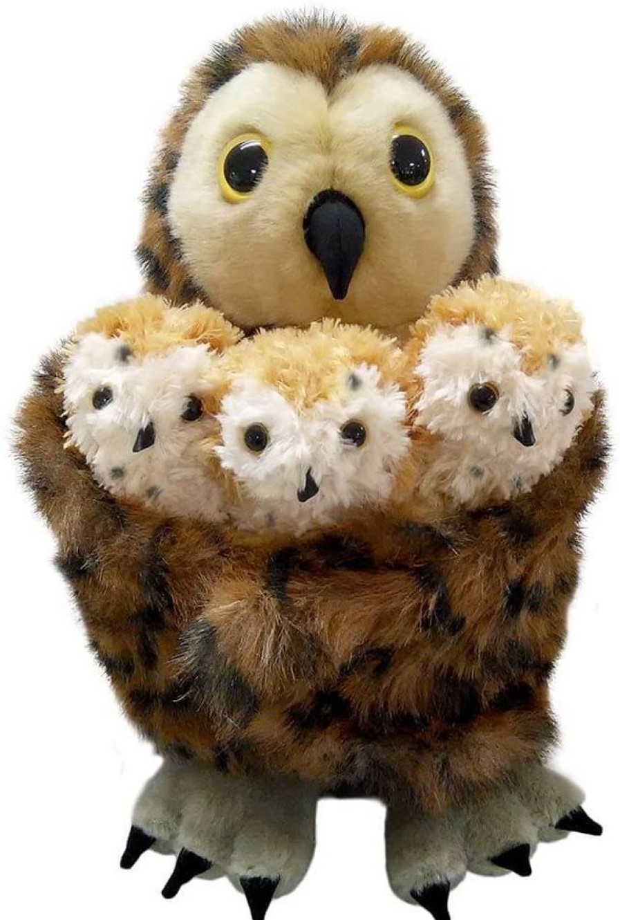 Animals Puppet Company | Hide Away Puppets - Tawny Owl With 3 Babies Hand Puppet