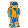 Wooden Toys Lanka Kade | Lanka Kade Natural Wooden Blue And Yellow Farm Man