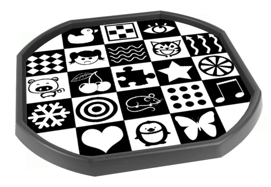 Playdough Tiger Moon | Tuff Tray Mat Insert - Black & White