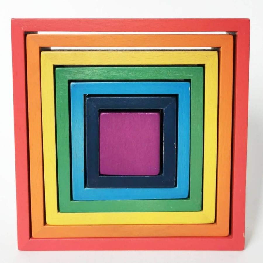 Learning Commotion | Tickit Wooden Rainbow Squares