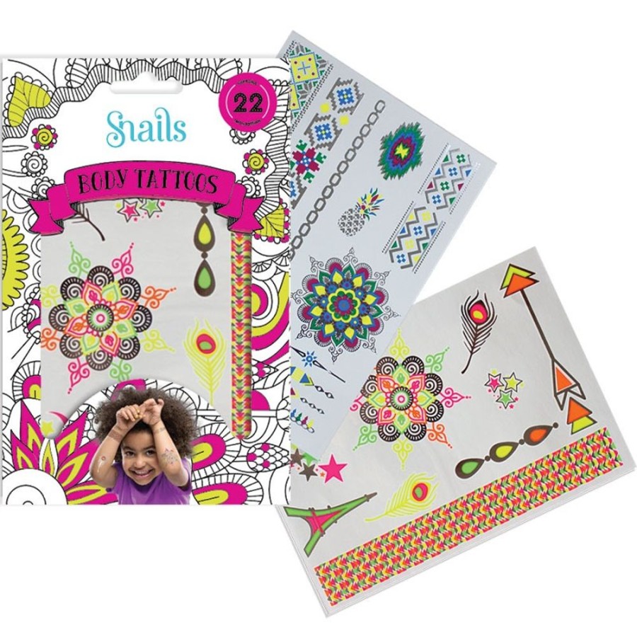 Gift / Party Ideas Discovery Playtime | Snails Body Tattoo Set- Neon