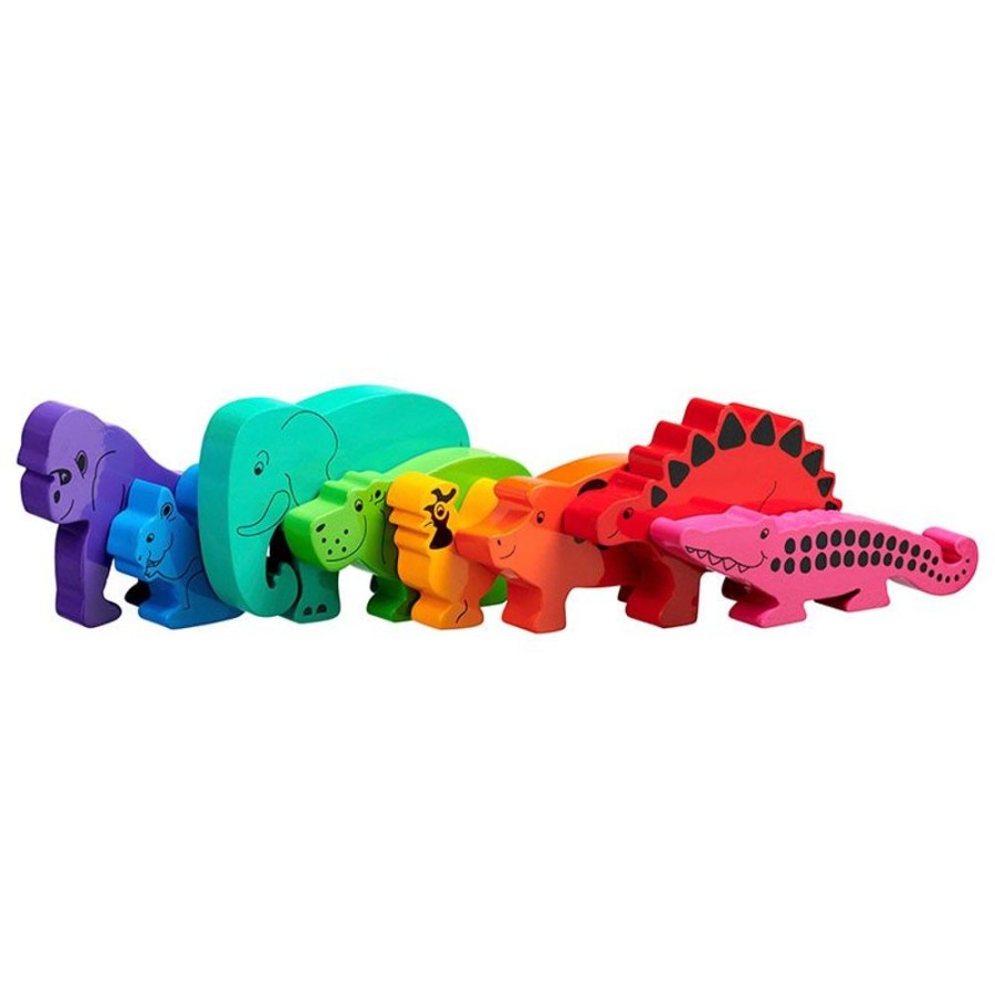 Animals Lanka Kade | Lanka Kade Wooden Rainbow Animals Bag Of 8