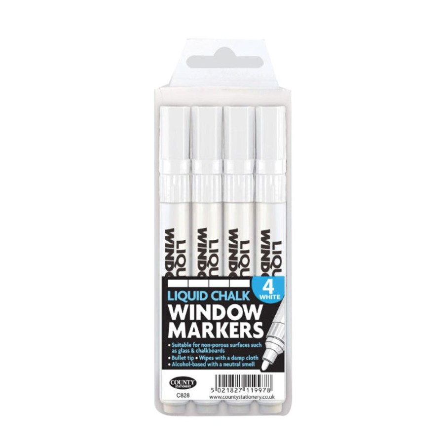 Learning Portfolio | Liquid Chalk Markers 4 Pk- White Hangcarded