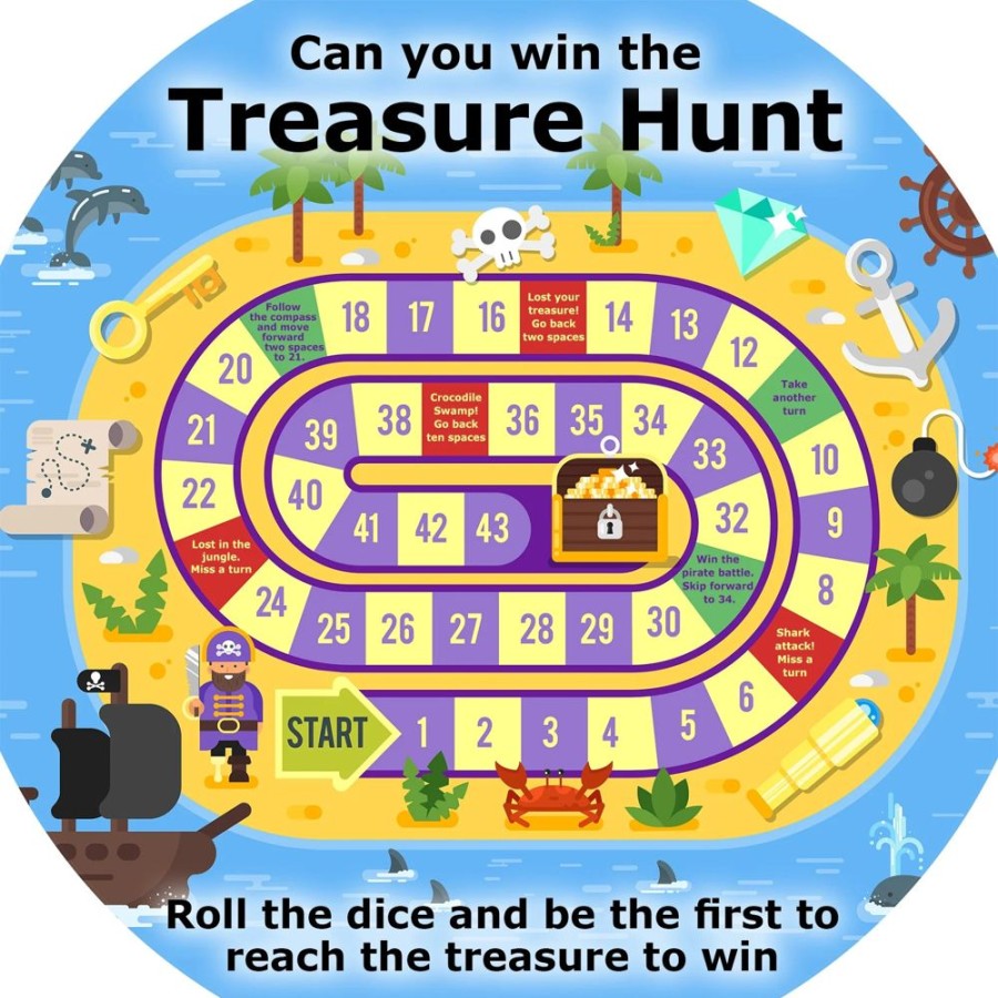 Games Tiger Moon | Tuff Tray Mat Insert- 'Can You Win The Treasure Hunt?'