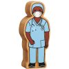 Small World Play Lanka Kade | Lanka Kade Natural Wooden Blue Nurse In Scrubs