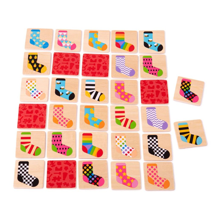 Games Bigjigs | Bigjigs Wooden Socks Memory Game