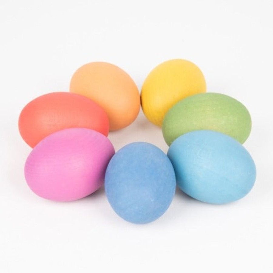 Sensory Play Commotion | Tickit Rainbow Wooden Eggs (7Pcs)