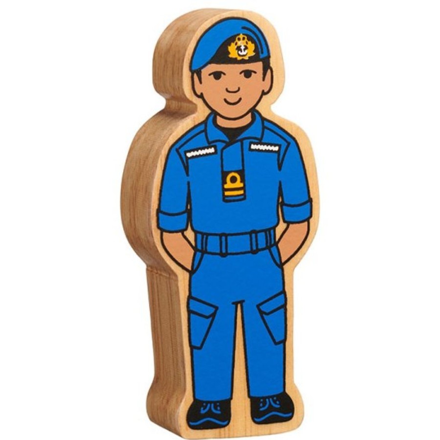 Small World Play Lanka Kade | Lanka Kade Natural Wooden Blue Navy Officer