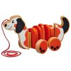 Small World Play Lanka Kade | Lanka Kade Wooden Orange, White And Black Dog Pull Along