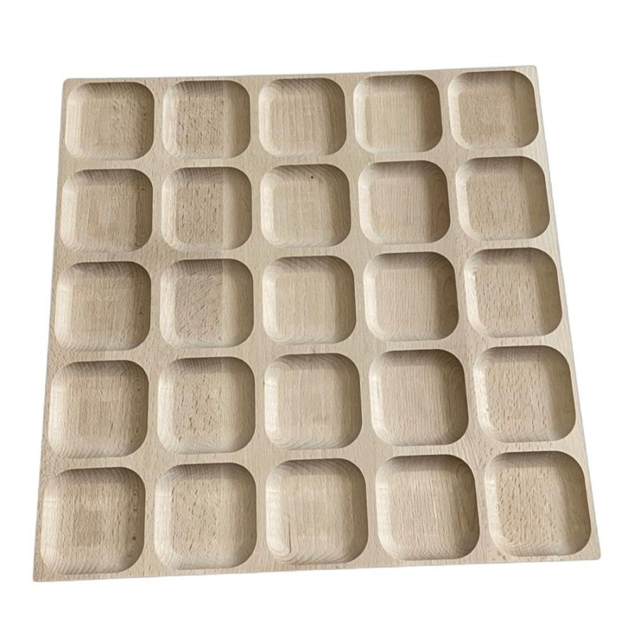 Sensory Play Cosy | Wooden Tinker Array Tray (25 Sorting Sections)