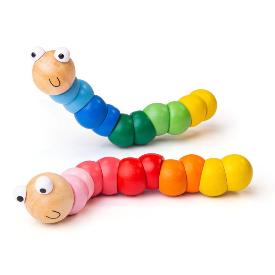 Wooden Toys Bigjigs | Bigjigs Fidget Wiggly Worm (2Pcs)