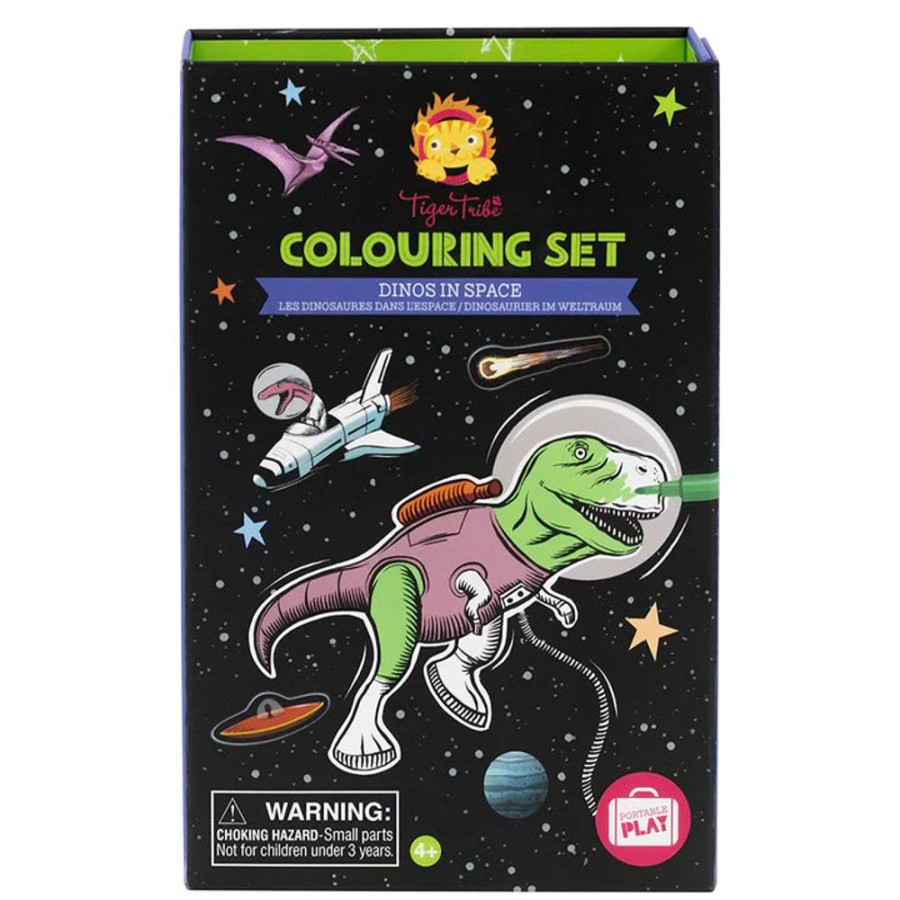 Arts And Crafts Discovery Playtime | Tiger Tribe: Colouring Set - Dinos In Space