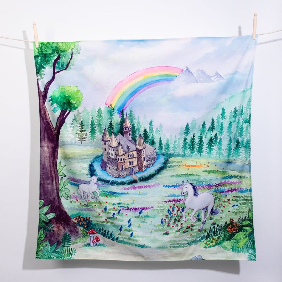 Small World Play Wonder Cloths | Wondercloths Organic Cotton Scenery-Enchanted Kingdom