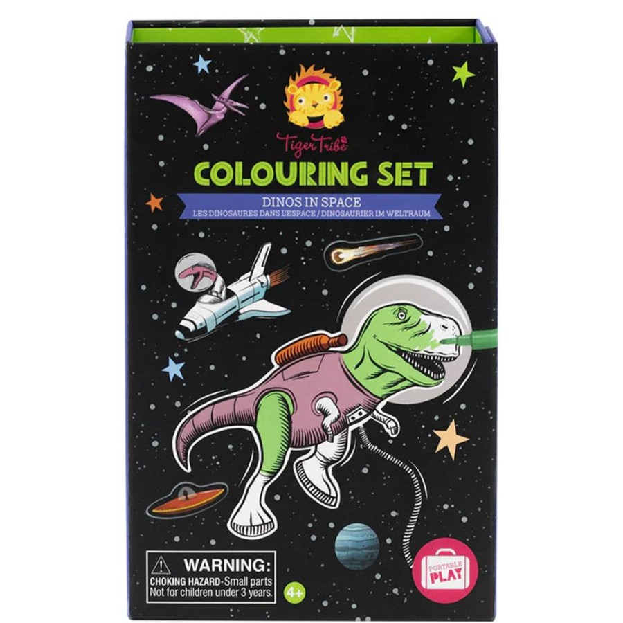 Arts And Crafts Discovery Playtime | Tiger Tribe: Colouring Set - Dinos In Space