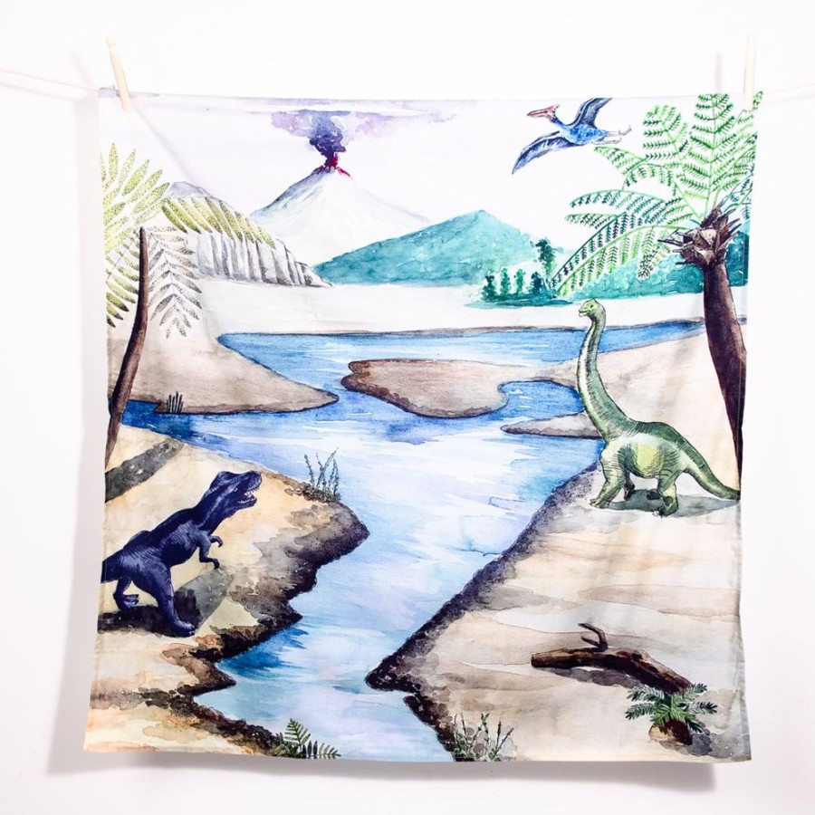 Learning Wonder Cloths | Wondercloths Organic Cotton Scenery- Land Of The Dinosaurs