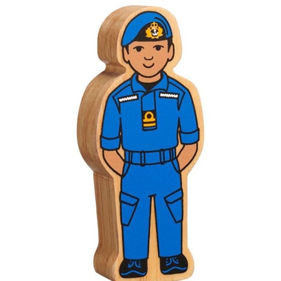 Wooden Toys Lanka Kade | Lanka Kade Natural Wooden Blue Navy Officer