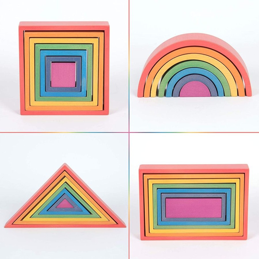 Wooden Toys Commotion | Tickit Wooden Rainbow Architect Set