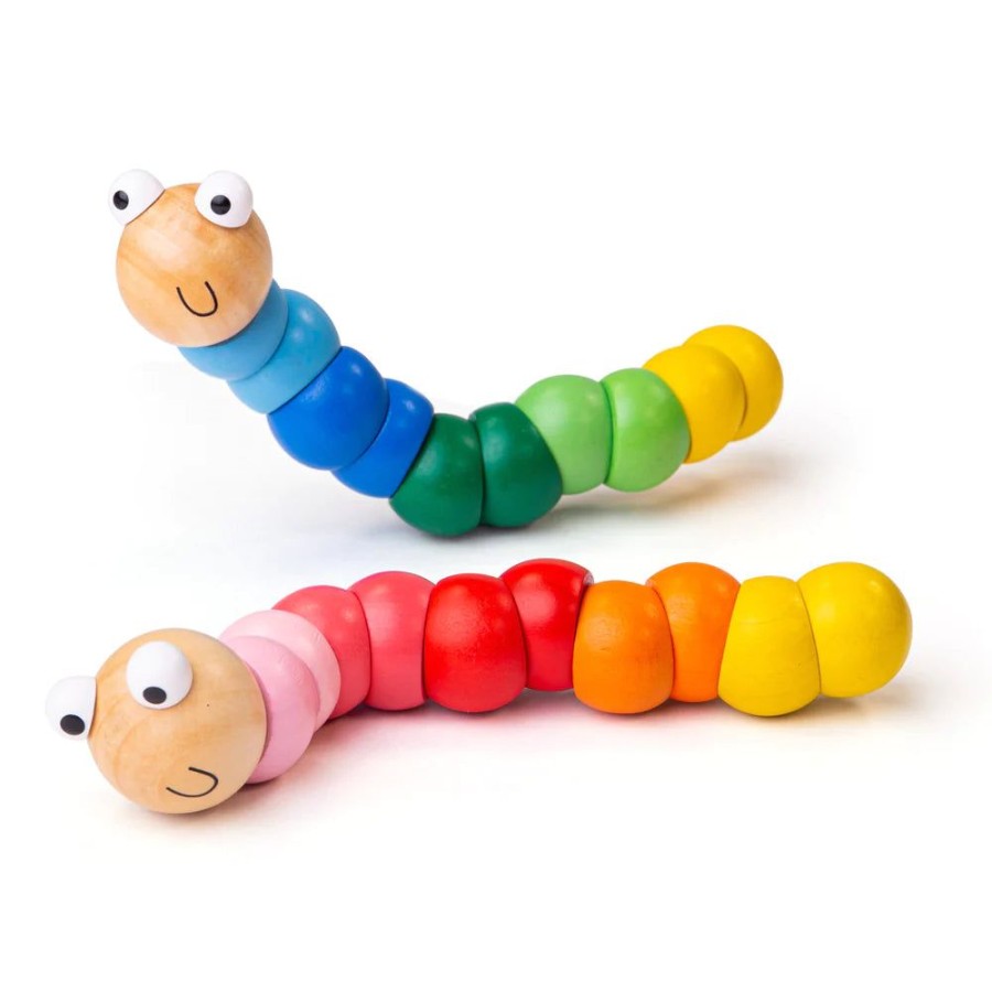 Wooden Toys Bigjigs | Bigjigs Fidget Wiggly Worm (2Pcs)