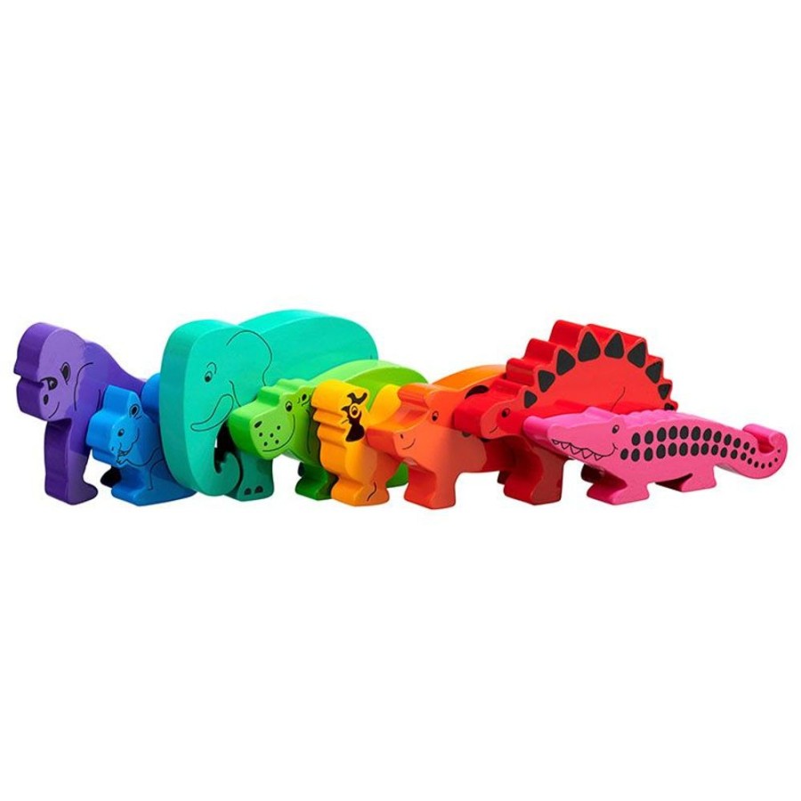 Small World Play Lanka Kade | Lanka Kade Wooden Rainbow Animals Bag Of 8