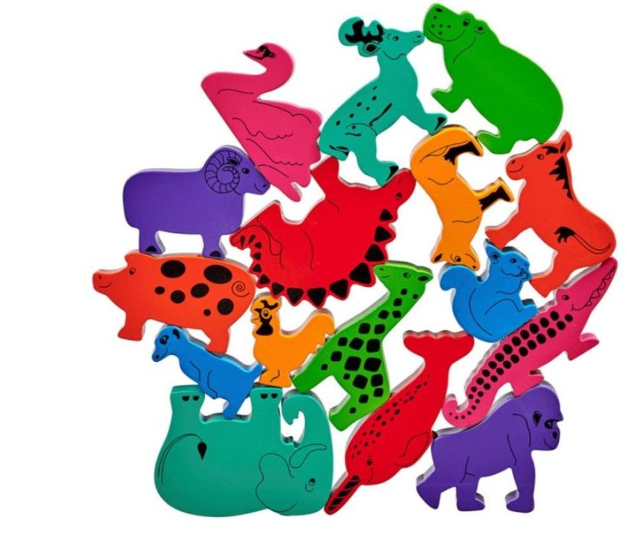 Small World Play Lanka Kade | Lanka Kade Wooden Rainbow Animals Bag Of 8